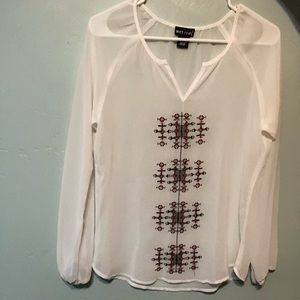 Long sleeve sheer top